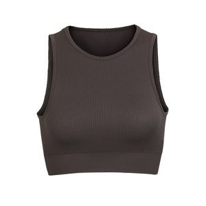 NWOT Skims Stretch Rib High Neck Crop Tank/Bra - Soot L/XL